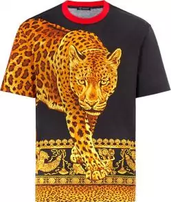 versace signature print t-shirt leopard 3d print
